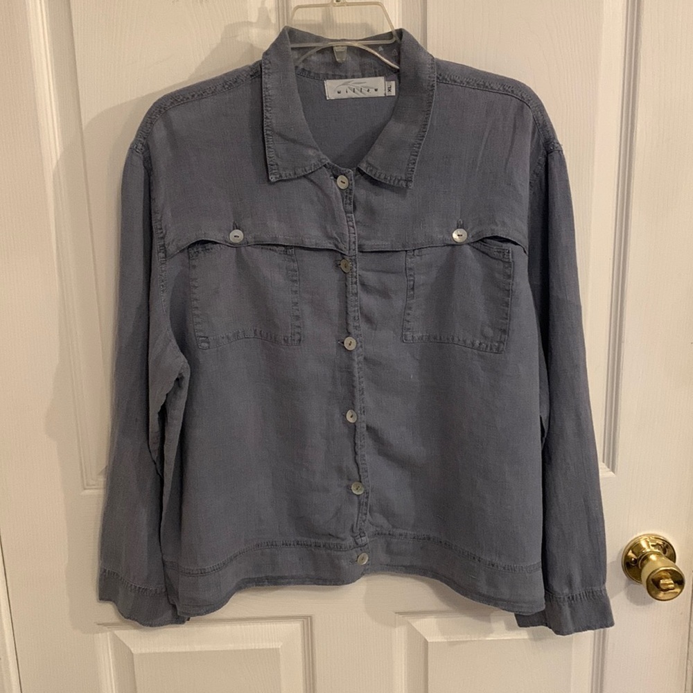 Willow 100% Linen Lagenlook Long Sleeve Layering Top